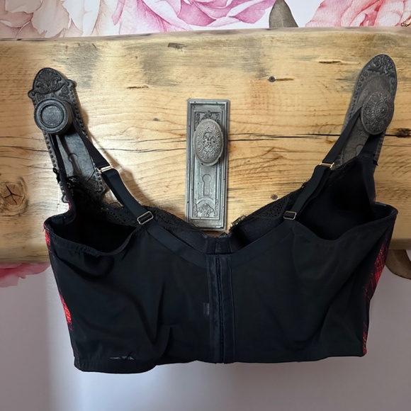 CACIQUE/LANE BRYANT Plaid Lace Lightly Lined French Balconette BRA 42DDD - Picture 7 of 8